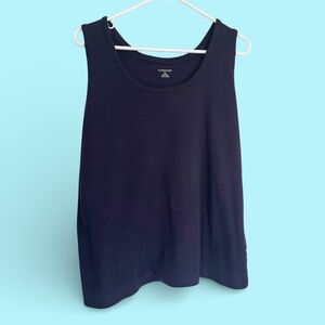 Lands' End Black All-Cotton Tank Top XL